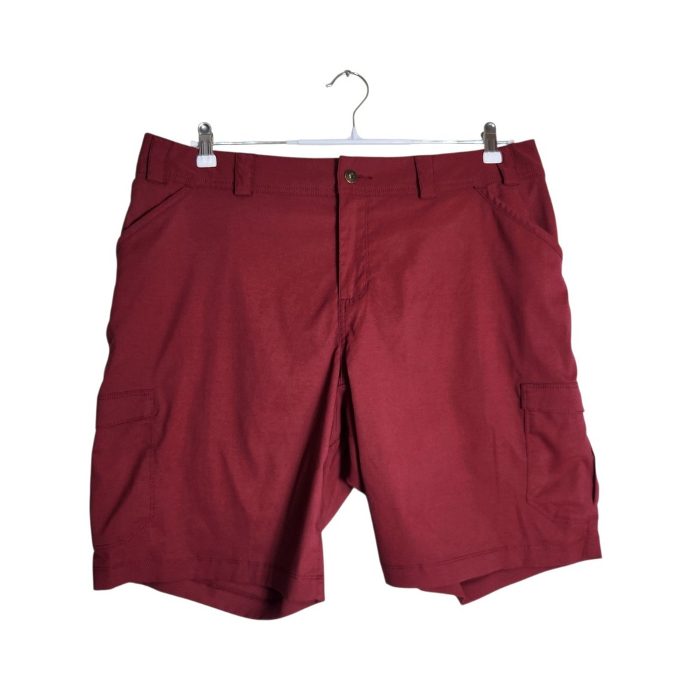 Duluth Trading Co Women Red Dry on the Fly Cargo Shorts Size 18 Stretch Hiking